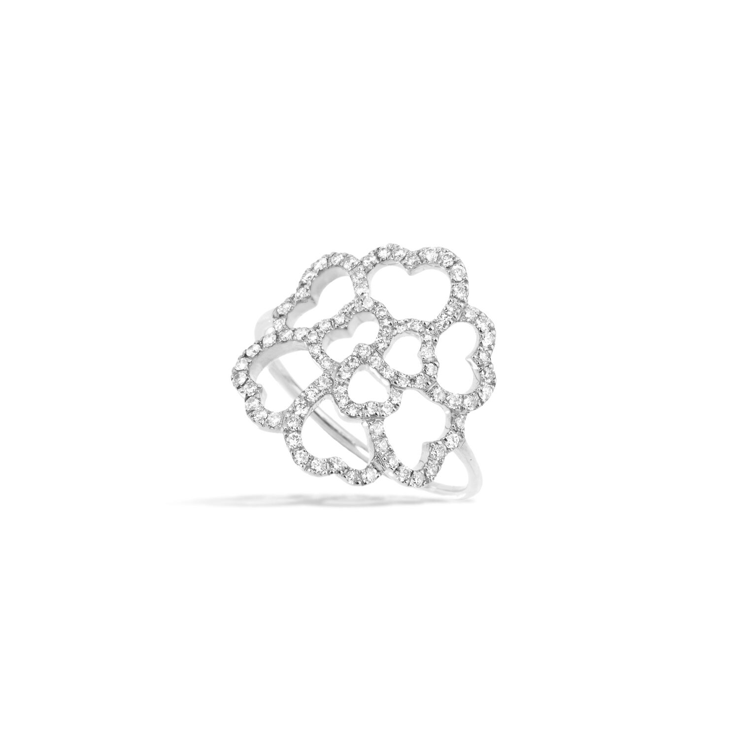 Bague fleur luxe or gris diamant LUCKY LOVE
