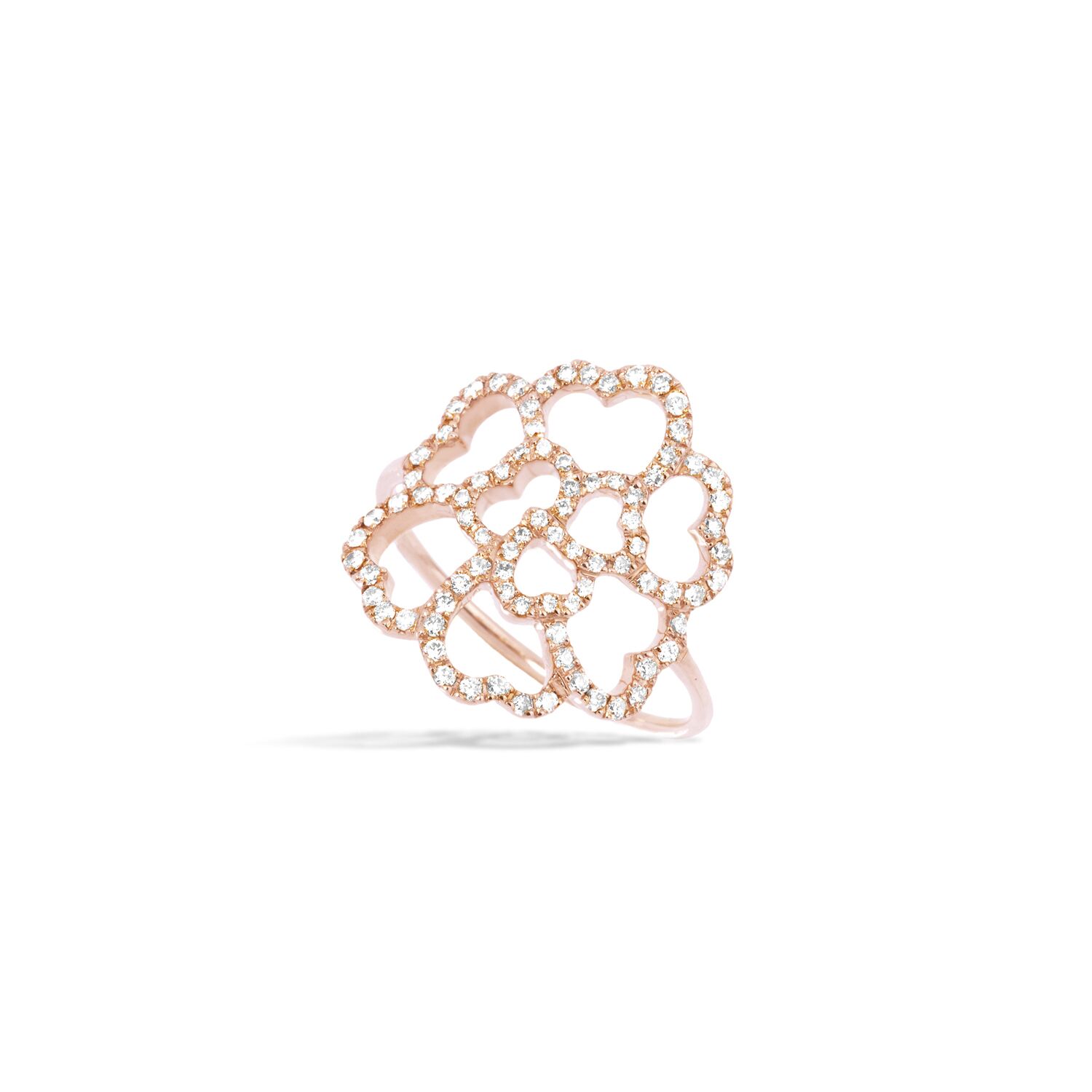 Bague fleur or rose diamant bruns LUCKY LOVE