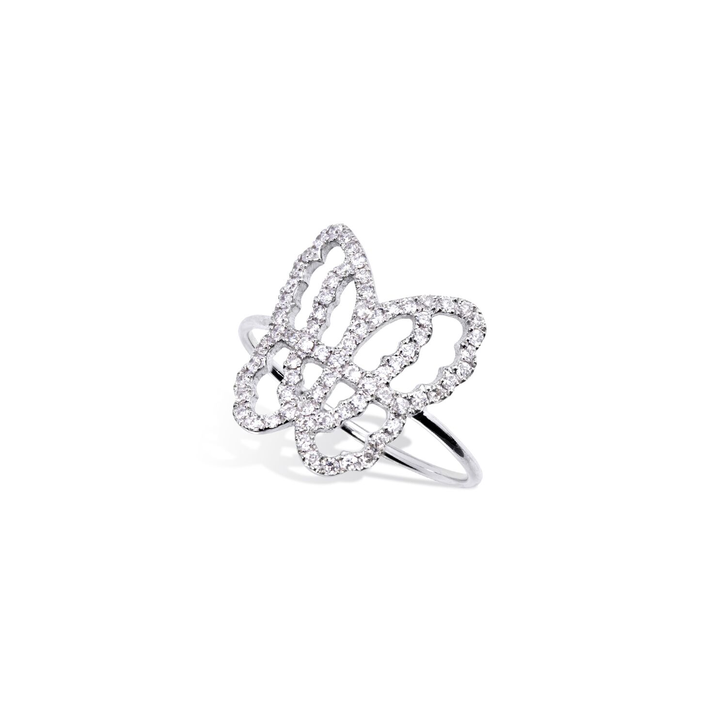 bague papillon or blanc diamant