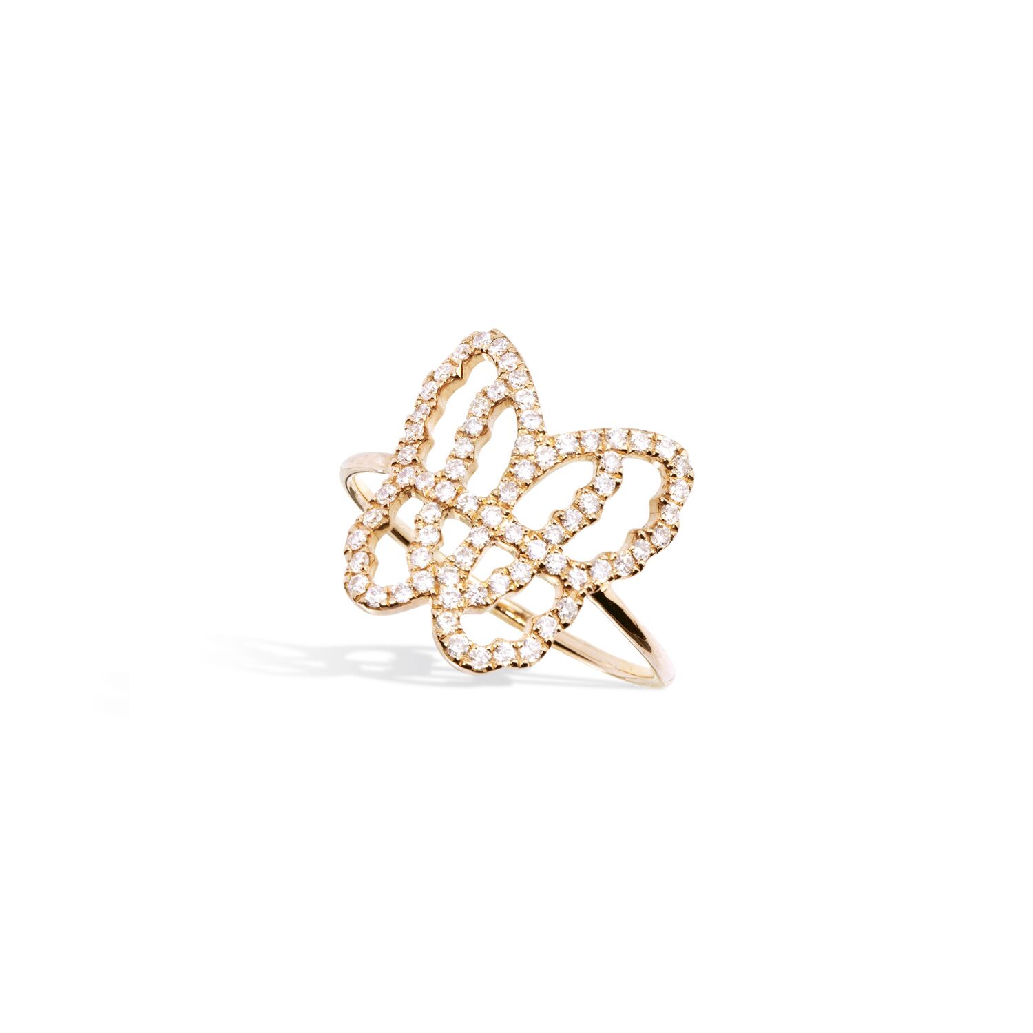 Bague papillon or jaune diamants