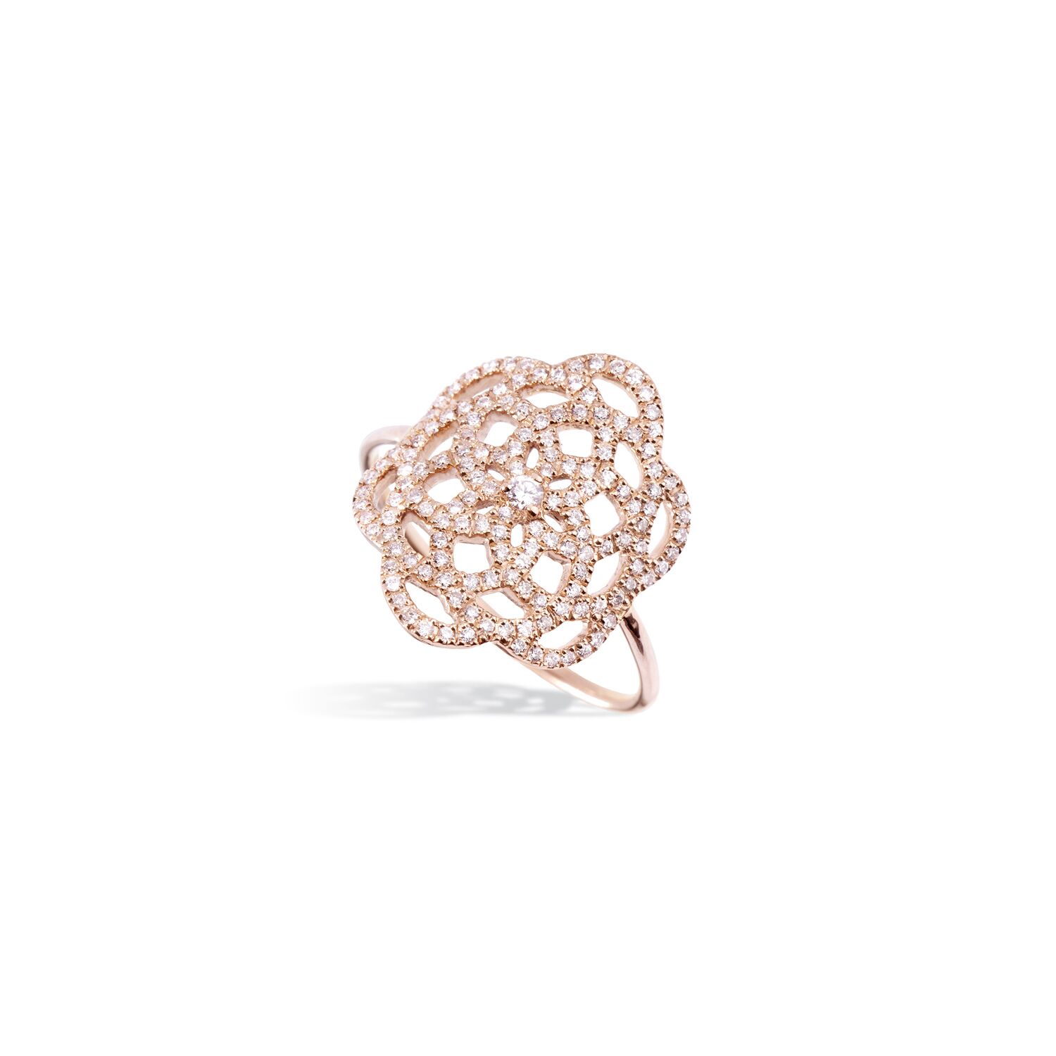 Bague Orient Express or rose diamant