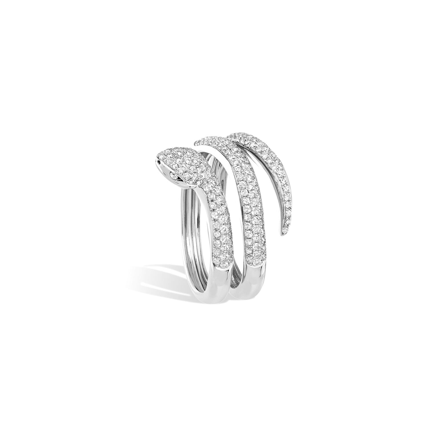 Bague serpent deux tours or blanc