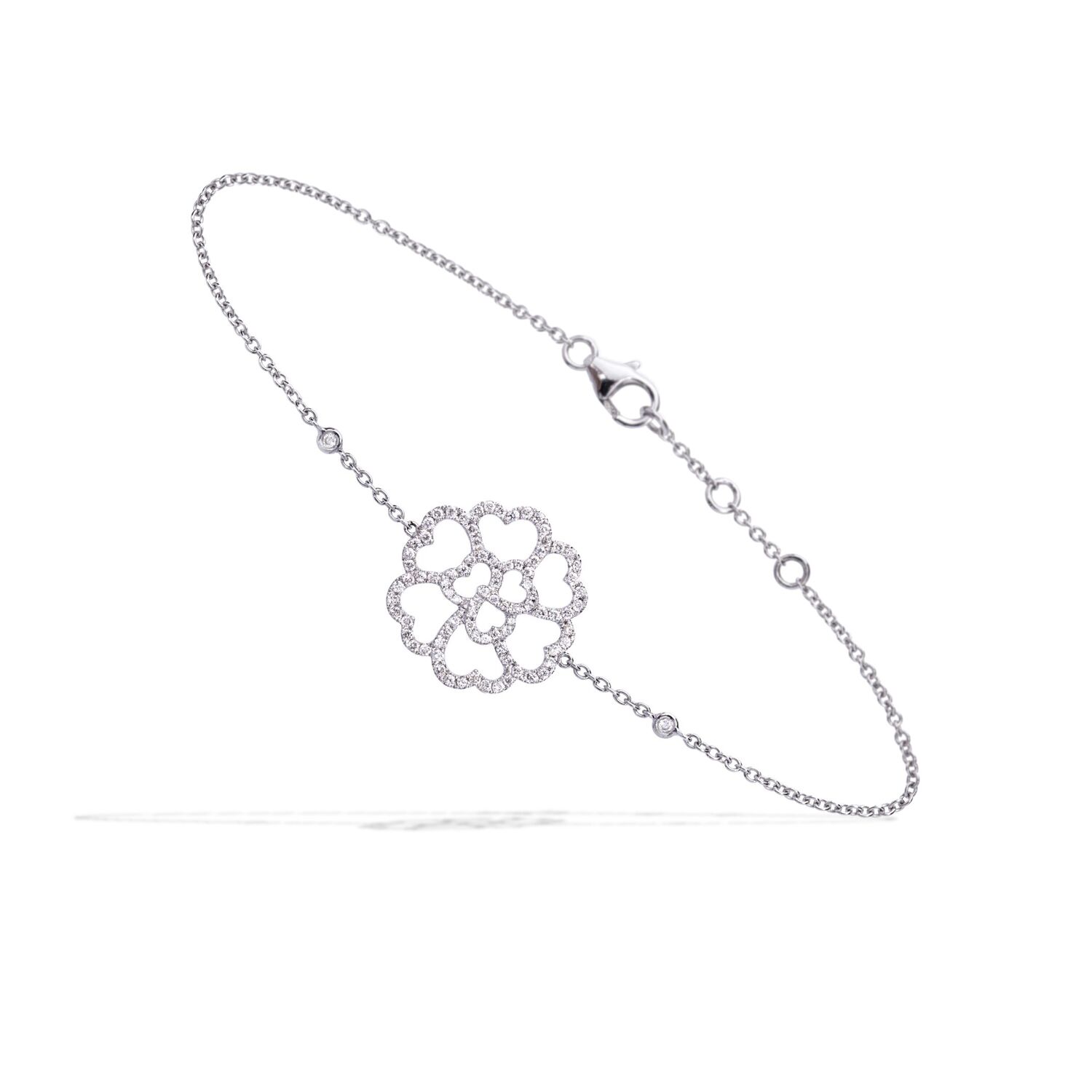 Joaillerie luxe Bracelet trefle or diamant