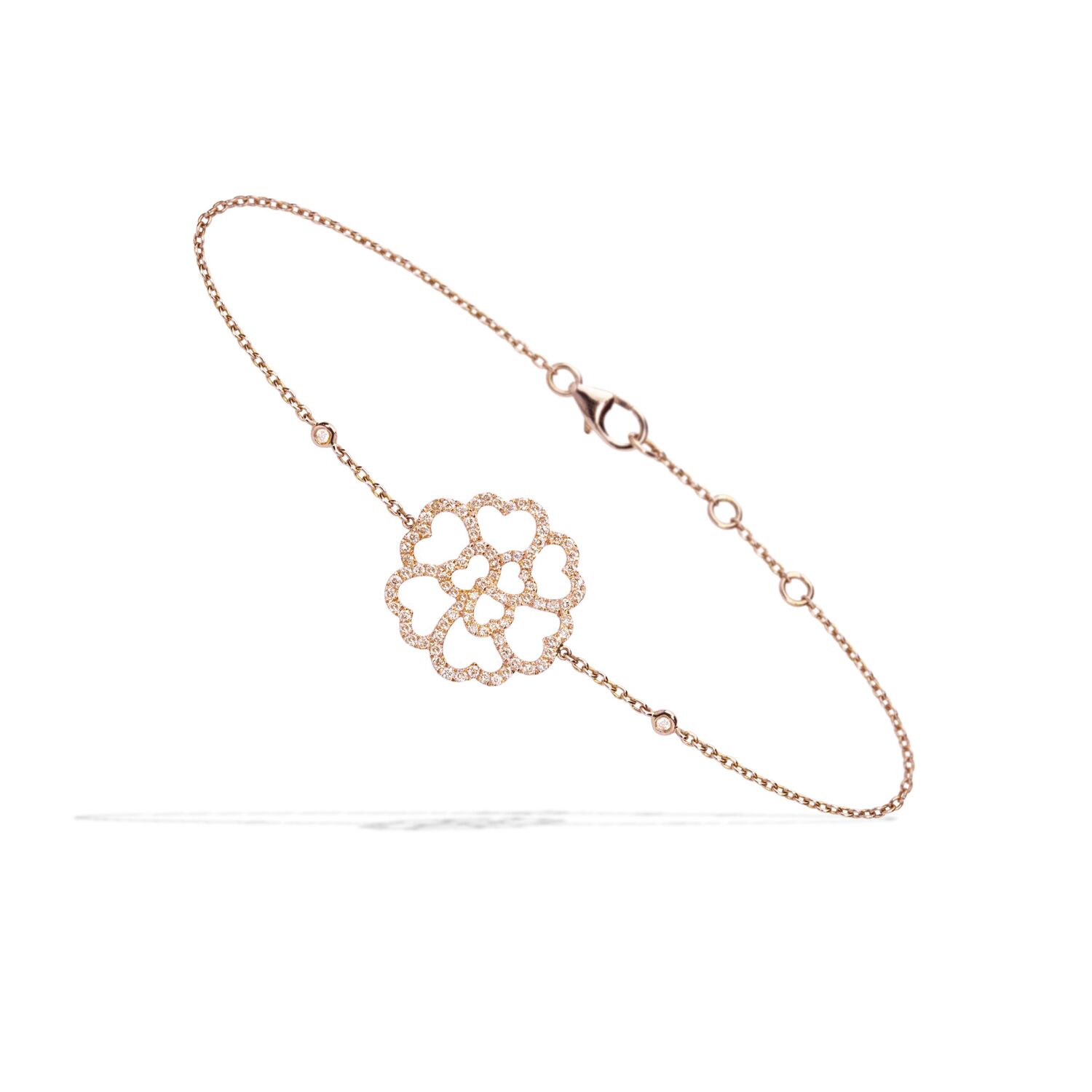 bracelet lucky love trefle or rose