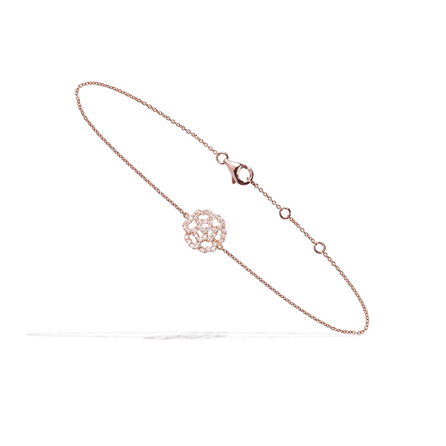 bracelet trefle luxe or rose