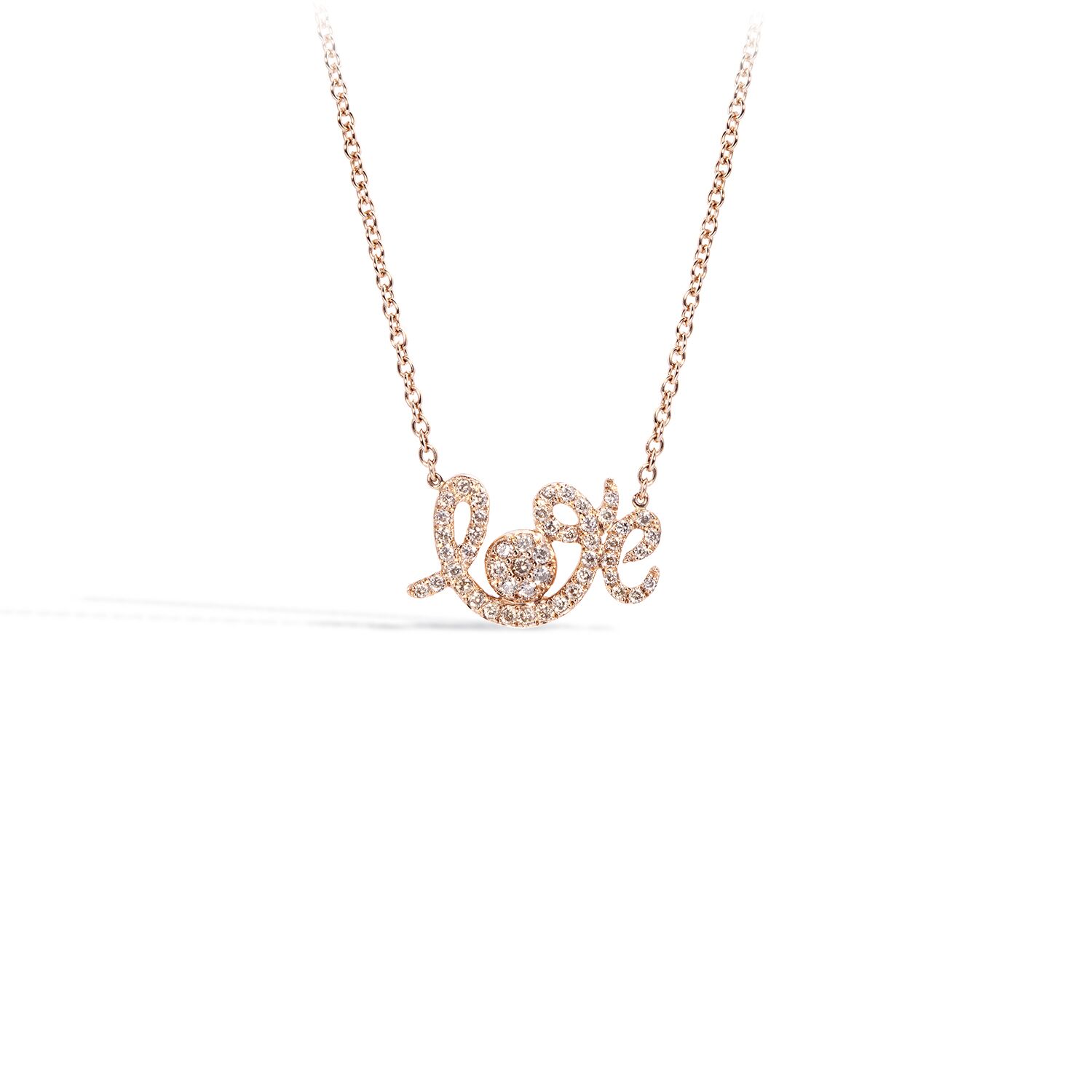 Collier ras de cou Forever Love or rose et diamants bruns