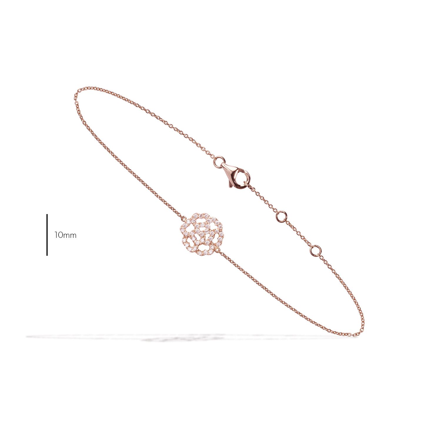 taille bracelet trefle luxe or rose