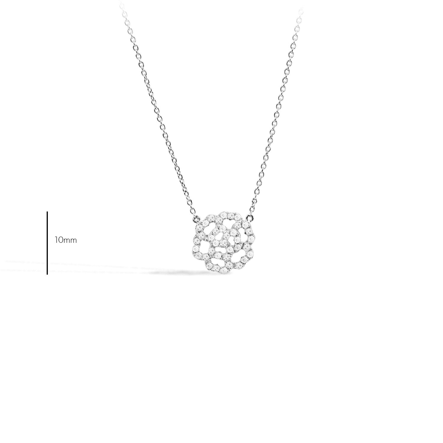 Pendentif trefle luxe or blanc diamant Lucky Love