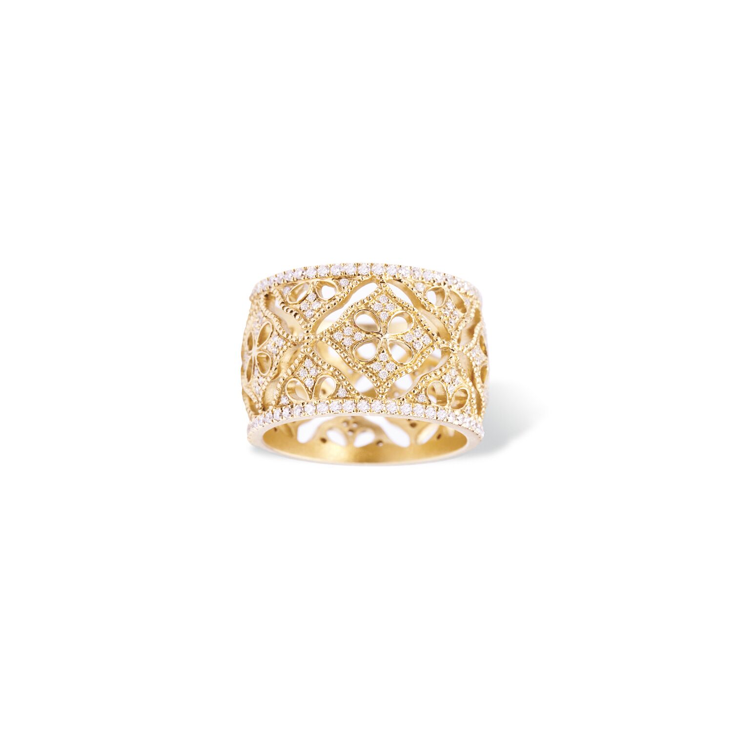 Bague dentelle or jaune femme