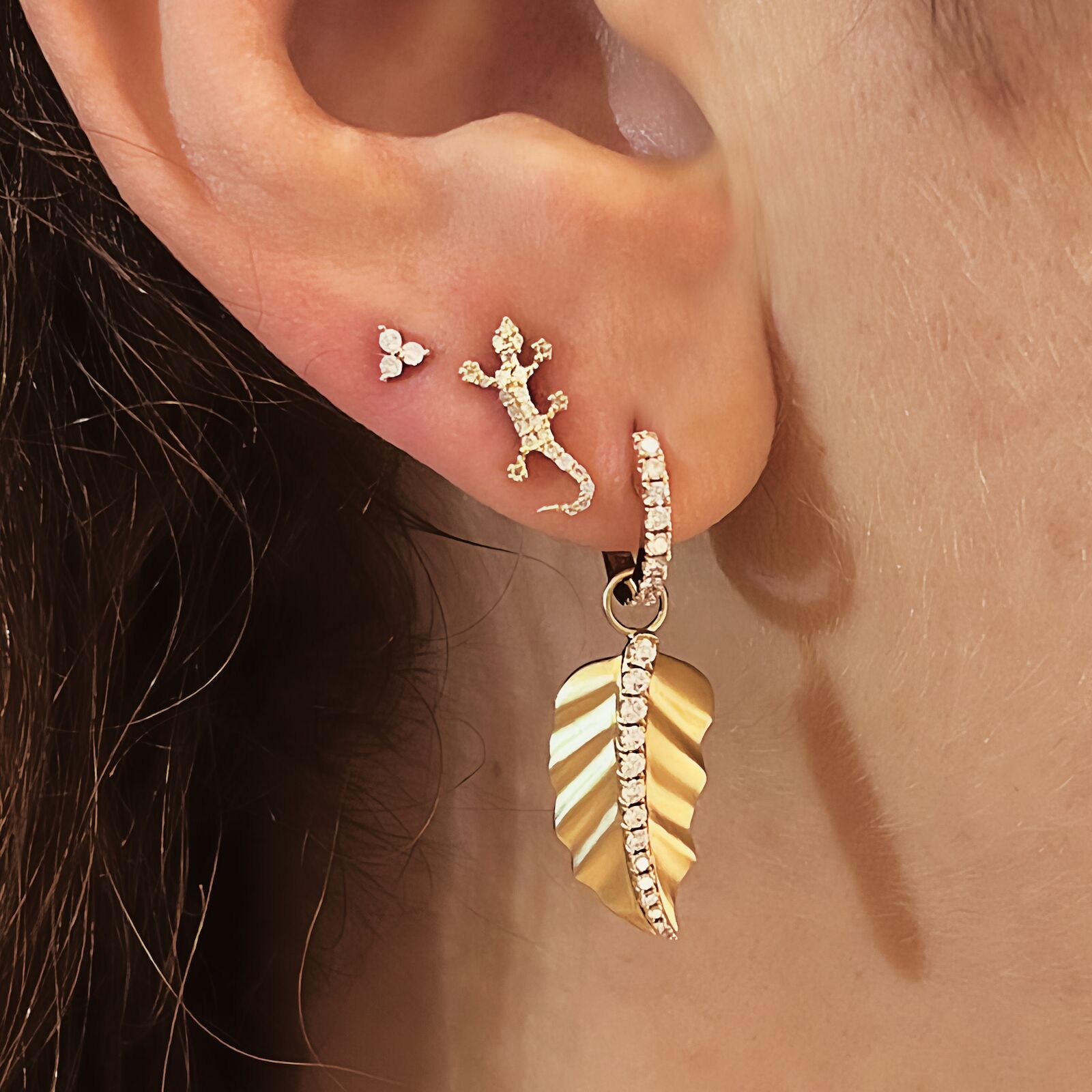 piercing Oreille or jaune - delight & leaf XL – Image 2