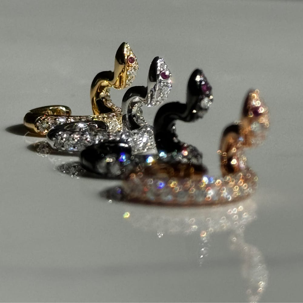 ear cuff dangerous kiss ors jaune blanc noir et rose