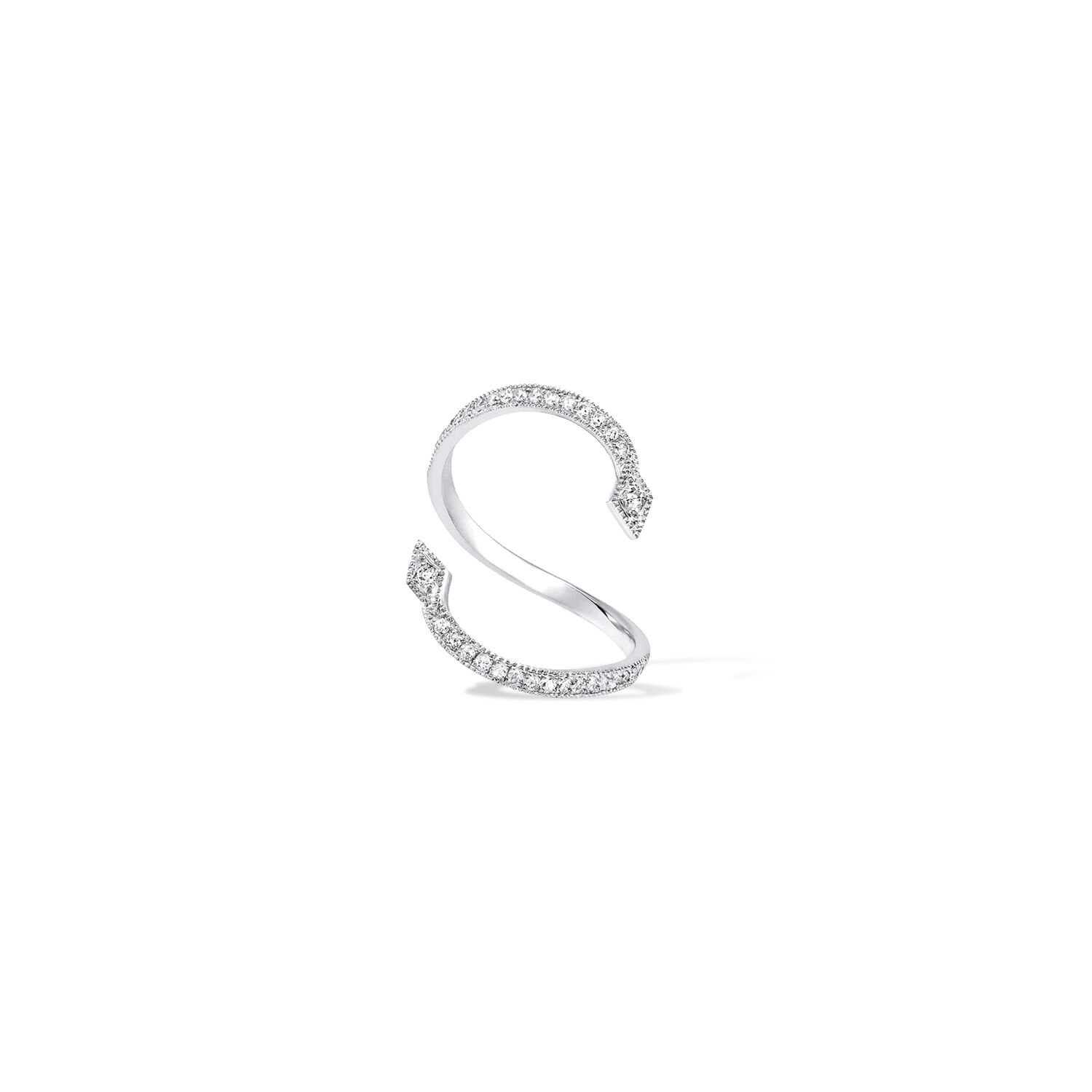 Bague serpent or blanc diamant