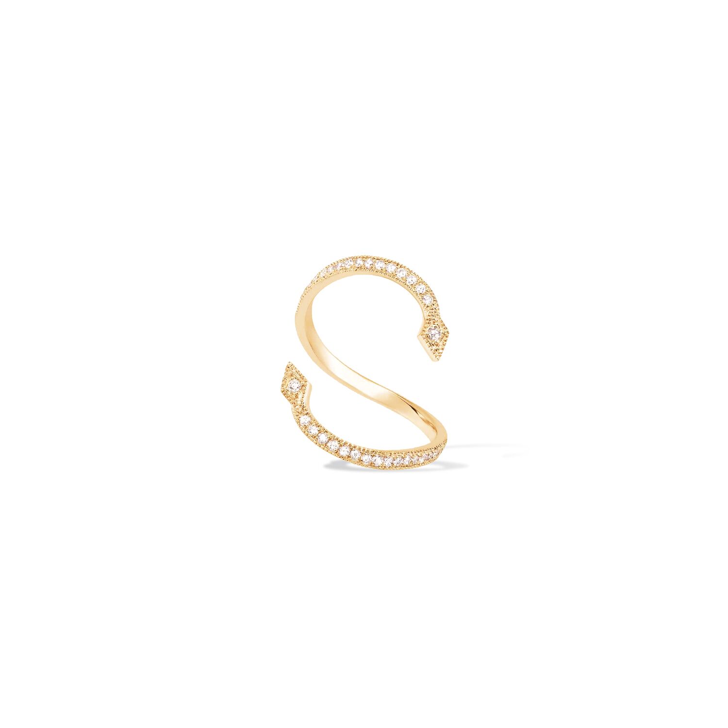 Bague serpent or jaune diamant