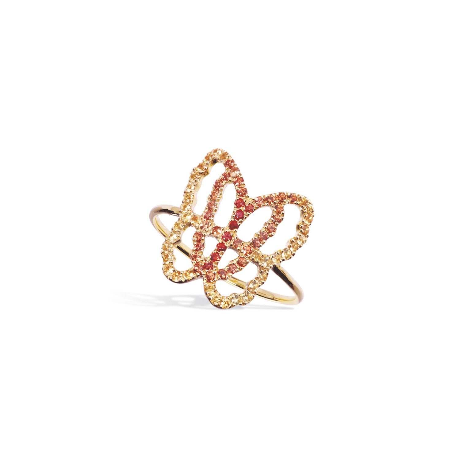 bague papillon or diamant orange