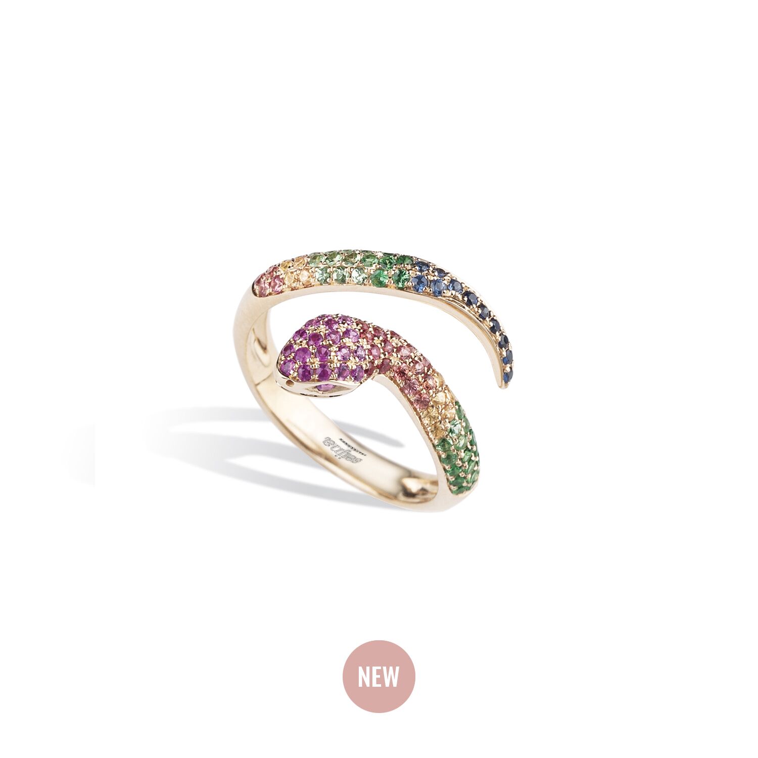Bague or jaune femme serpent rainbow