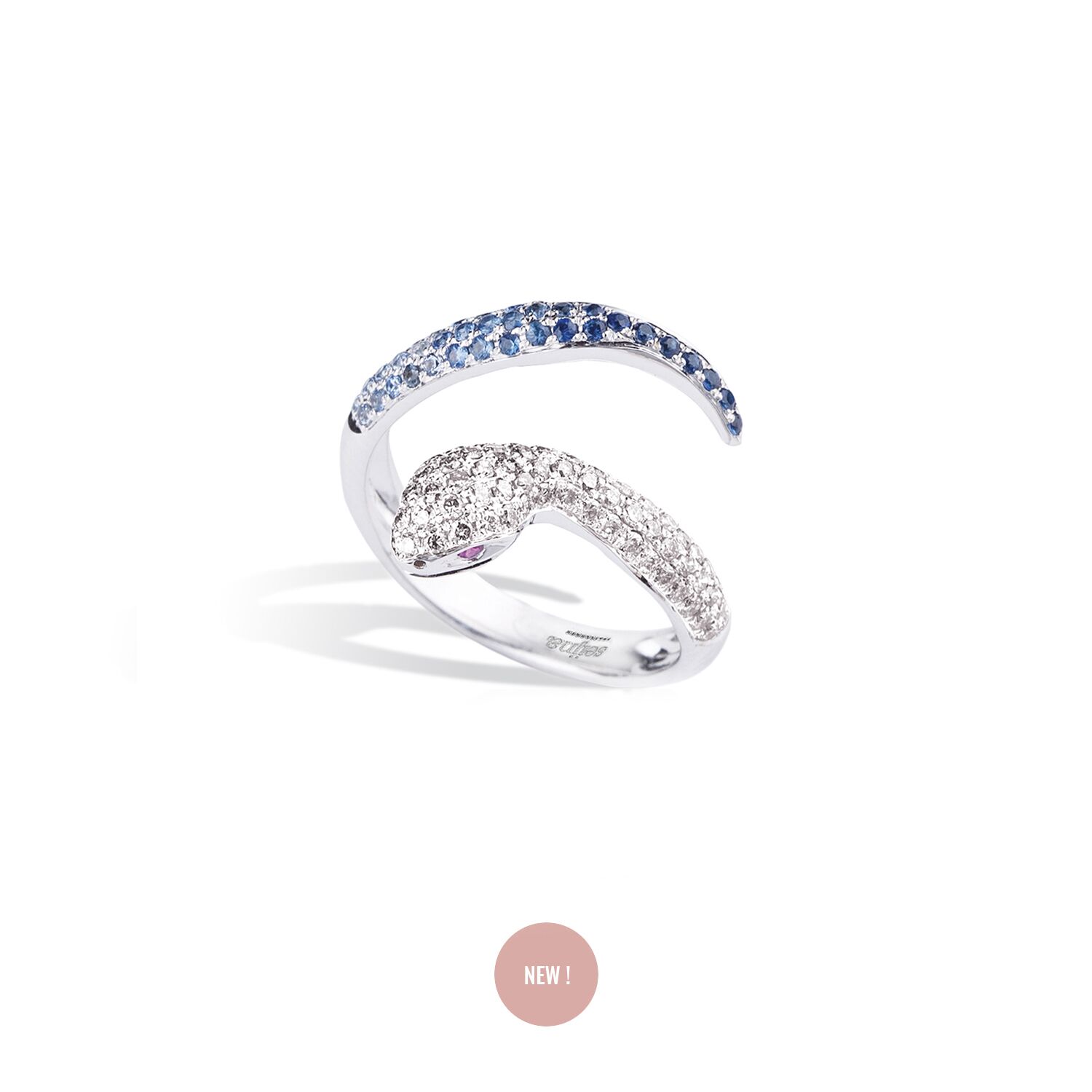 bague serpent degrade saphir