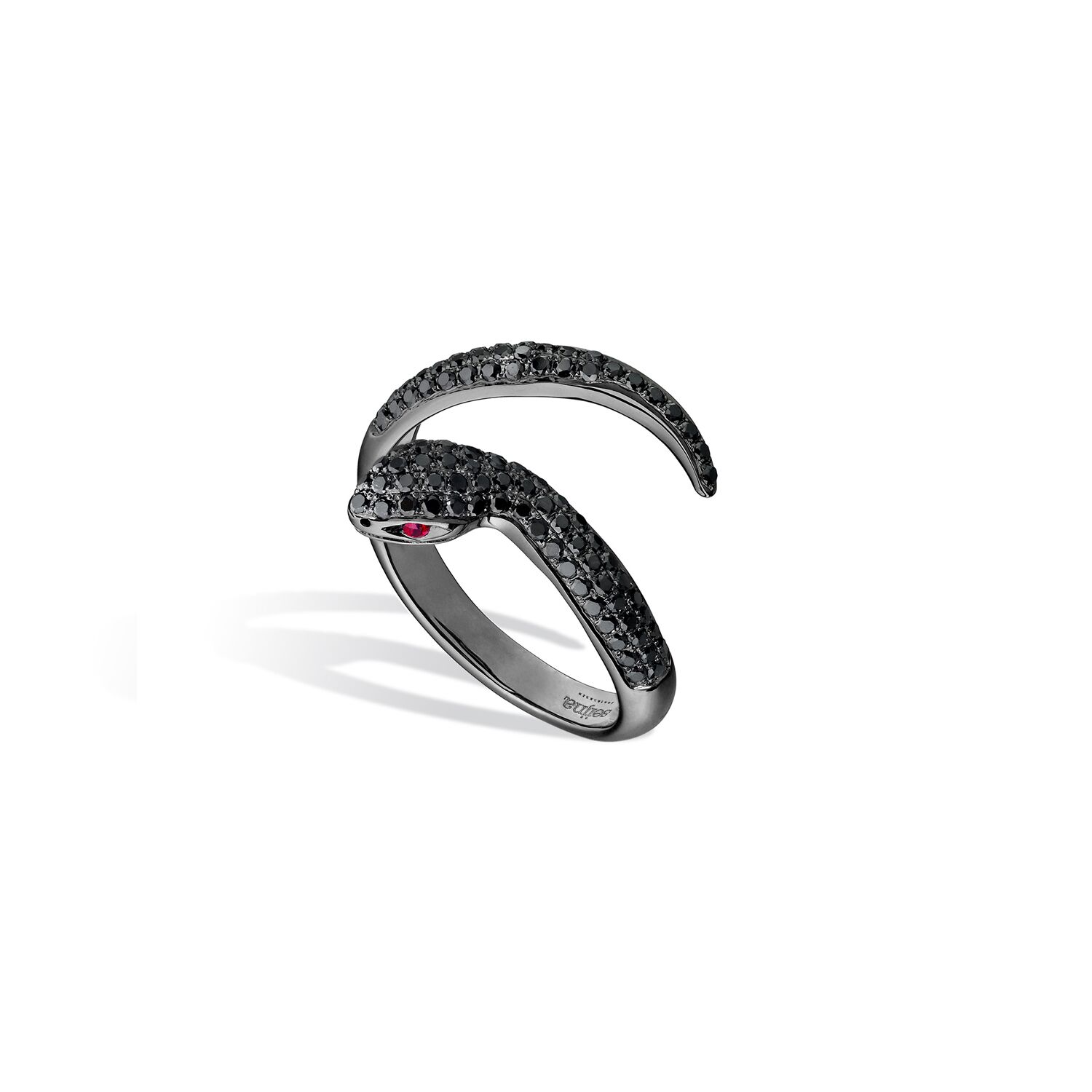 bague serpent noir