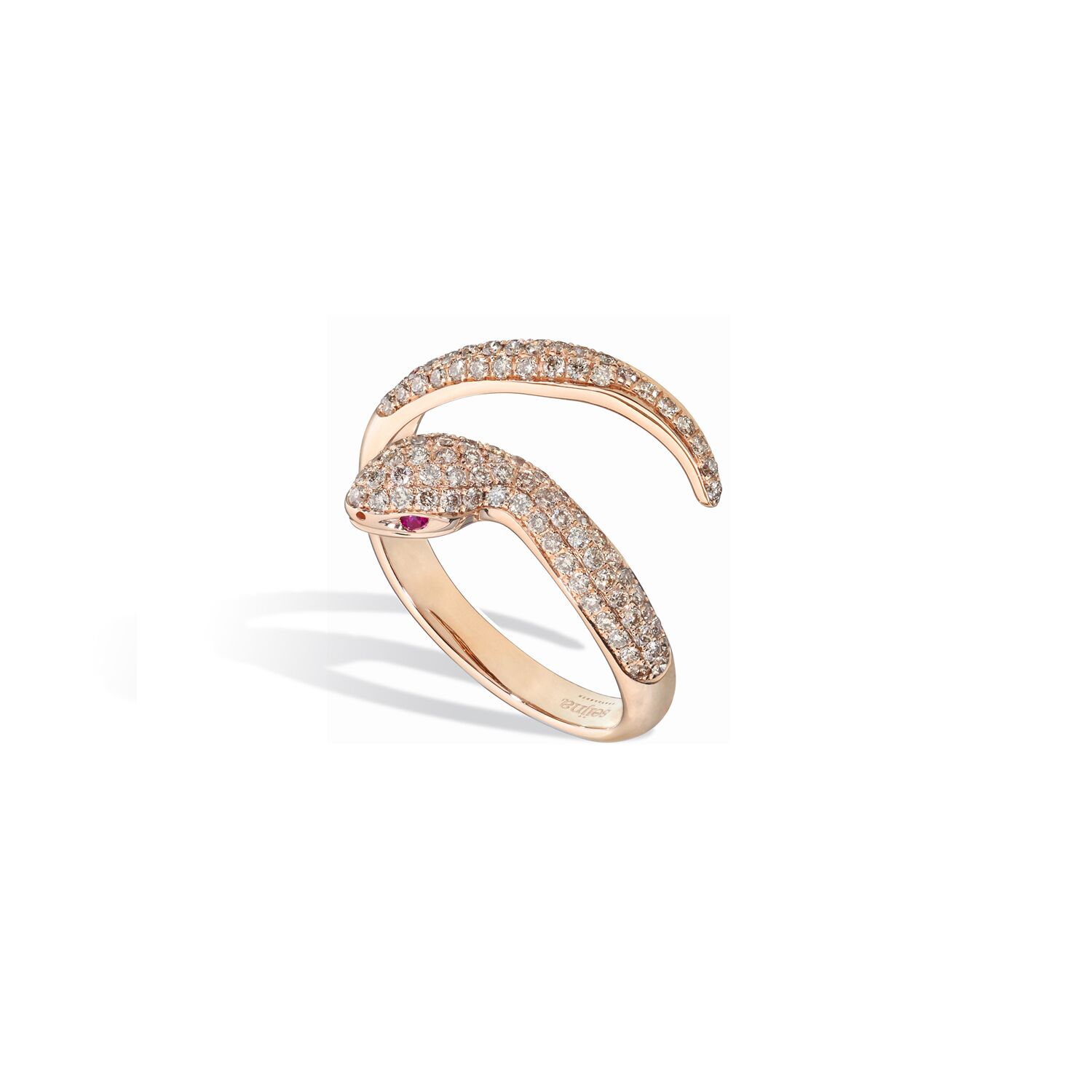 bague serpent or rose