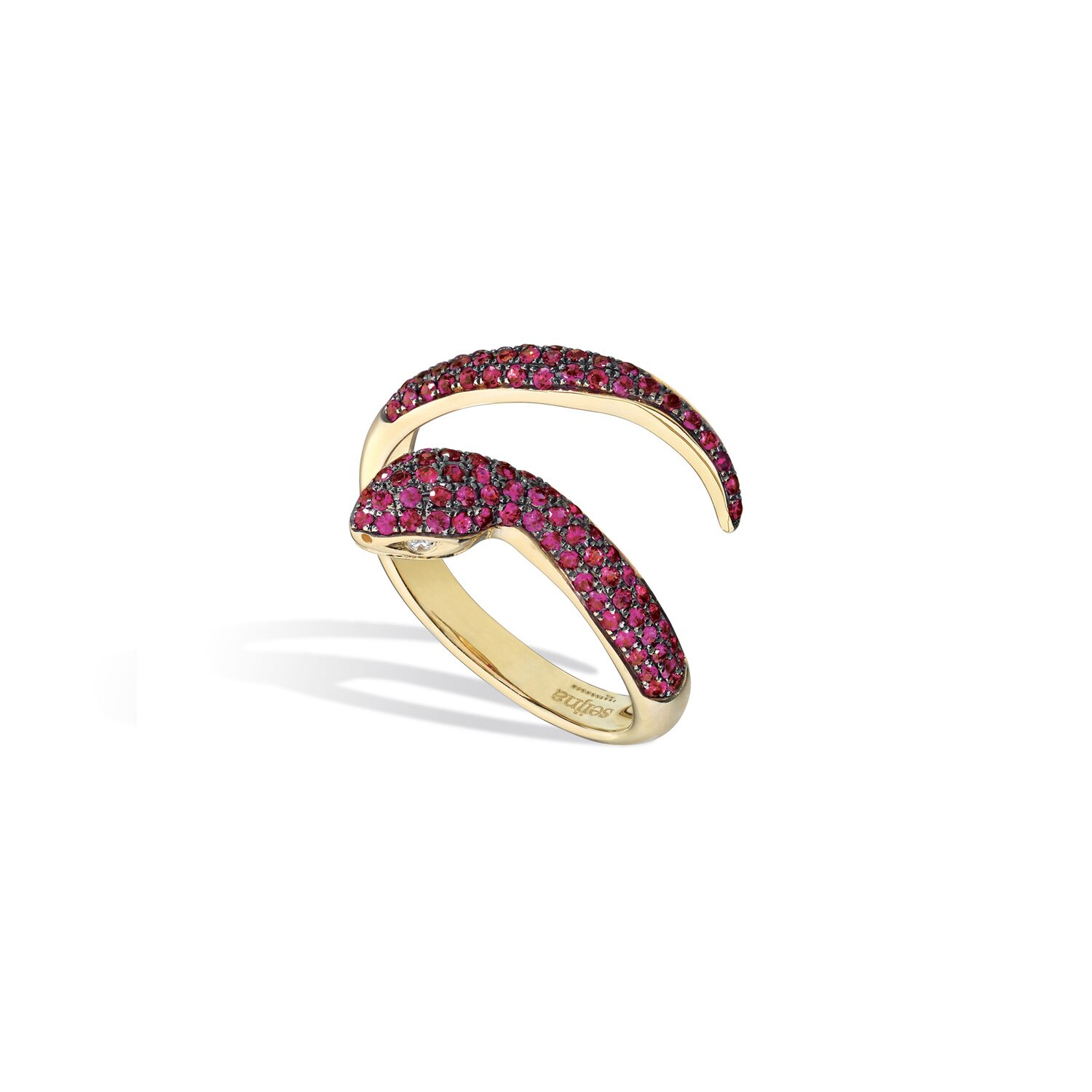 bague serpent or rubis