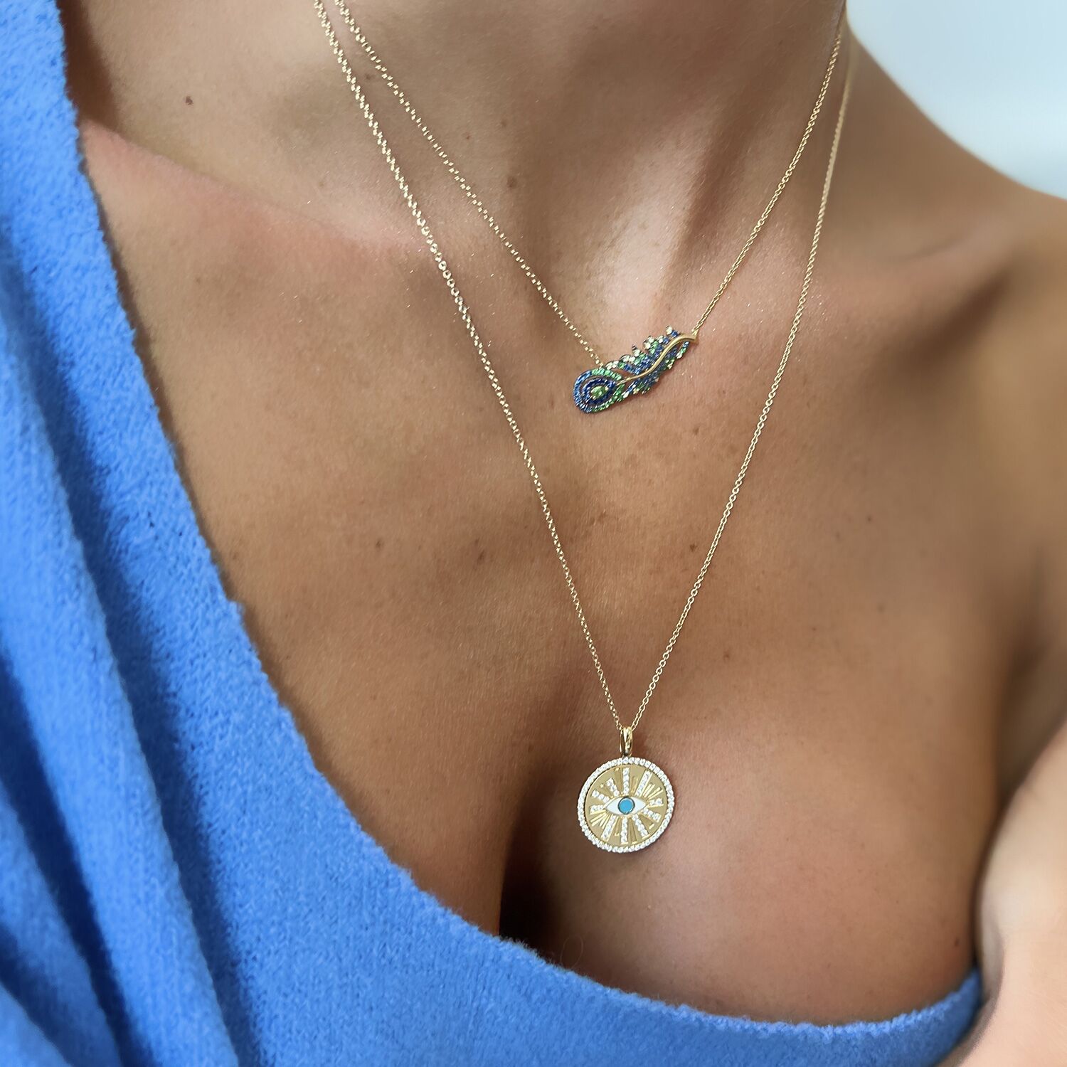 collier saphirs femme