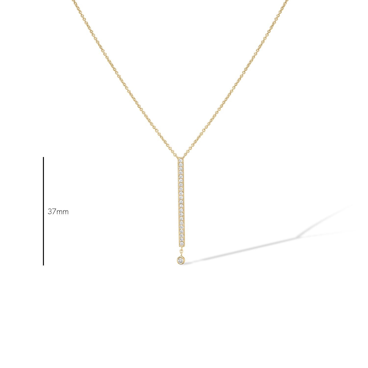 Collier On Line or jaune dimensions