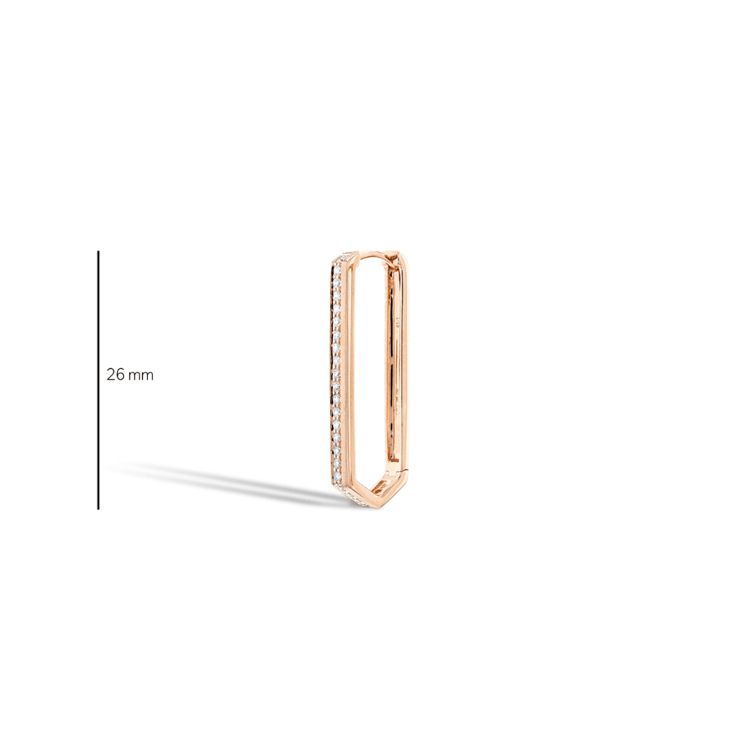 Boucle oreille unité Tribeca Or Rose dimension