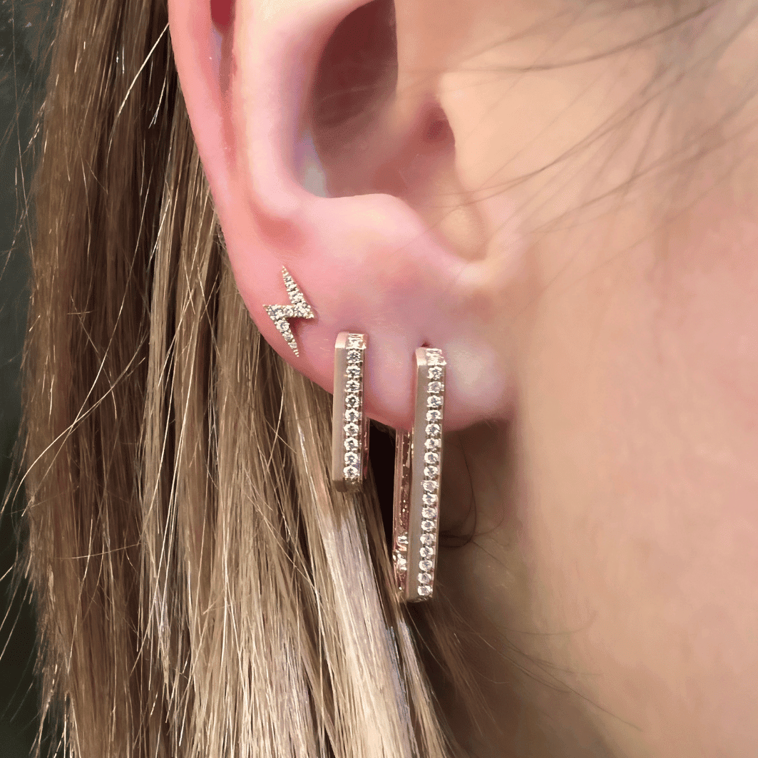 Boucle oreille unité Tribeca Or Rose femme