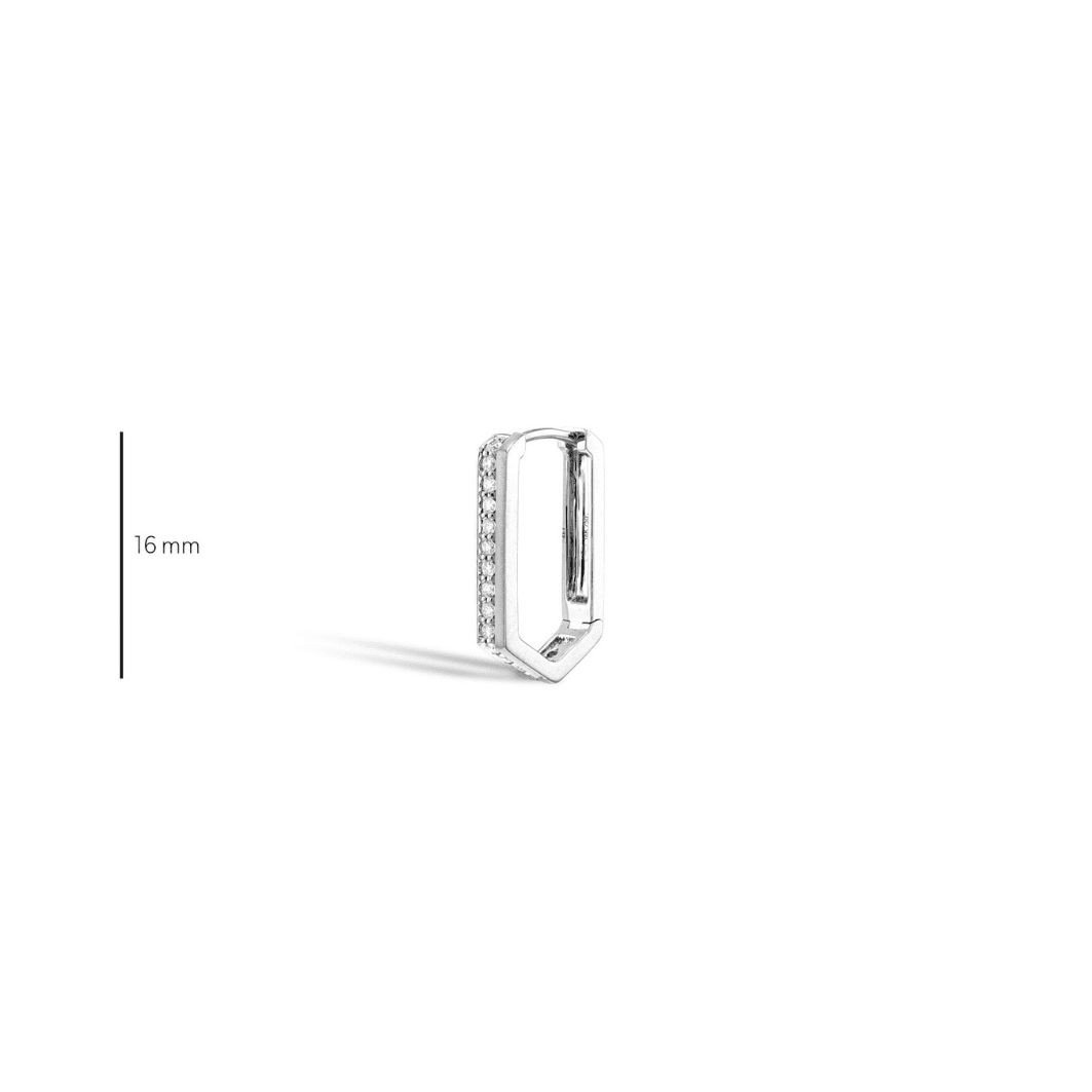 Boucle oreille unité Tribeca M Or blanc dimension