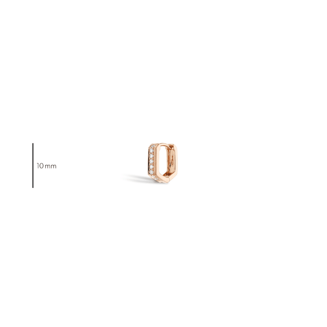Boucle oreille unité Tribeca S Or rose dimensions