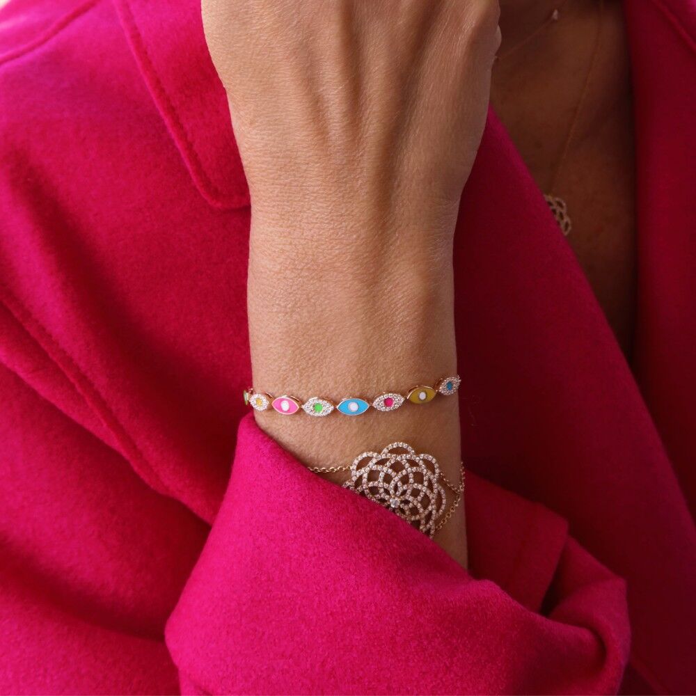 bracelet or jaune eye contact 3